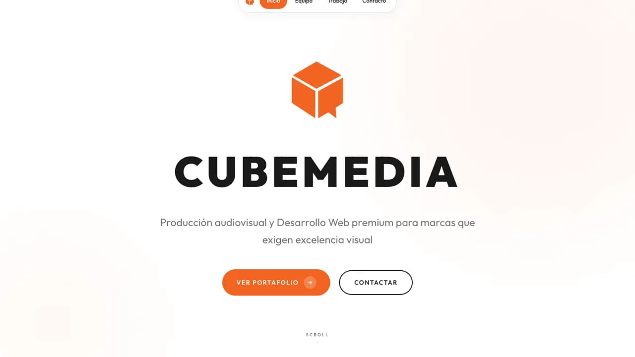 Cube Media — Sitio web para productora audiovisual: Sitio web rápido, hecho en código y con contenido editable desde Sanity CMS, para una productora audiovisual.