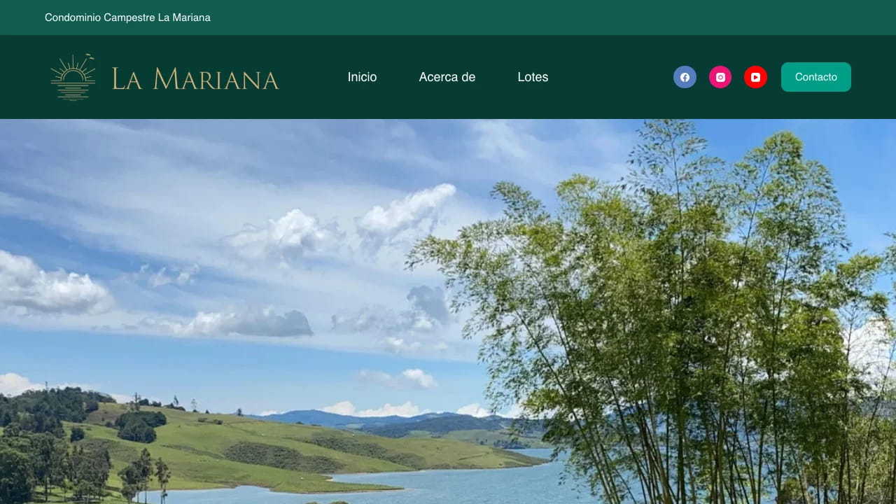 La Mariana: Sitio web para alquiler vacacional de lujo en el Lago Calima, Colombia.
