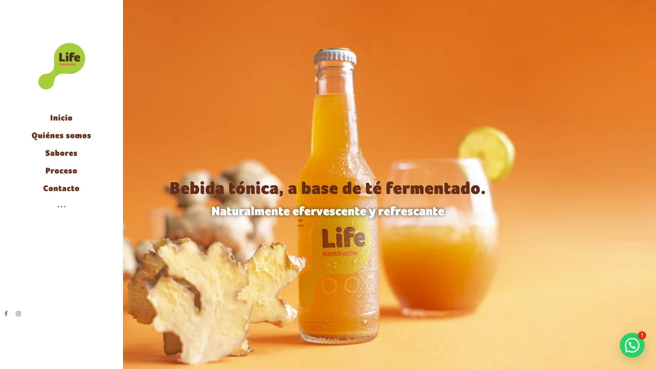Life Kombucha: Tienda en línea y sitio de marca para una marca colombiana de kombucha y tónicos.