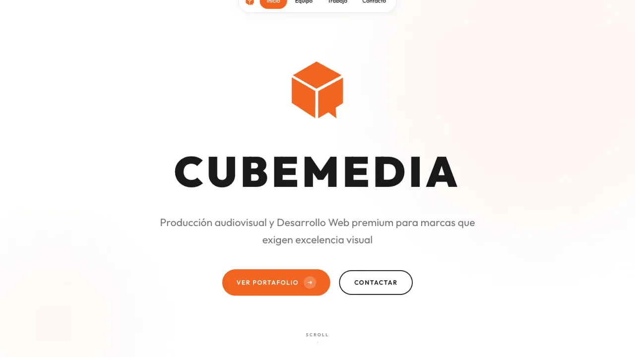 Cube Media — Sitio web para productora audiovisual
